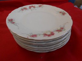 Beautiful ELBOGEN China-Pink Flowers-Made in AUSTRIA-Set of 7 BREAD PLAT... - £30.88 GBP