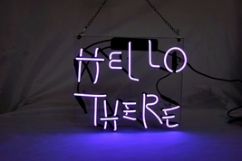 &#39;Hello There&#39; Beer Bar Pub Decor Art Real Neon Light Sign 12&quot;x10&quot; - £54.34 GBP