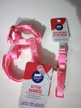 Whisker City Easy Release Solid Pink Kitten Harness And Matching Collar - £10.08 GBP