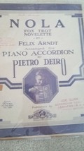 Nola 1915 Dance Band Fox Trab Sheet Music Set Piano-Original-Felix Arndt-
sho... - £47.26 GBP