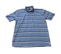 Tommy Hilfiger Polo Shirt Mens XL Blue Striped Regular Fit Mercerized Co... - $203.06 MXN