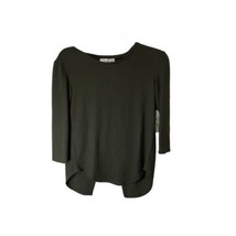 RD Style Womens Pullover Sweater Size M Olive Green 3/4 Sleeve Split Ope... - £12.09 GBP