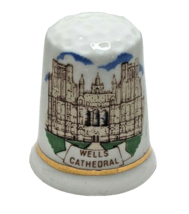 Fenton Wells Cathedral Crest and Church Collectors Thimble Bone China - $12.97