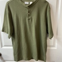 Worthington Mens Large Olive Drab Green Short Sleeved Thermal Waffle Kni... - £3.44 GBP