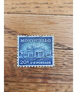 US Stamp Monticello 20c Used Blue - €1,44 EUR