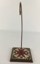 Jim Shore Ornament Holder ‘Square Quilt’ #105184 Patchwork Red Green 2002 New - $39.55