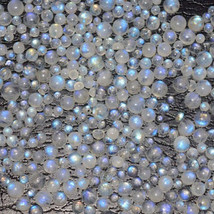 5x5 mm Round Rainbow Moonstone Cabochon Loose Gemstone Wholesale Lot 10 pcs - £4.96 GBP