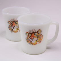 2 Vintage 80&#39;s Tony The Tiger Fire King Esso Exxon Glass Coffee Mugs Tea... - £11.44 GBP