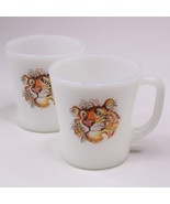 2 Vintage 80&#39;s Tony The Tiger Fire King Esso Exxon Glass Coffee Mugs Tea... - £11.44 GBP