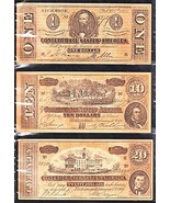 Confederate States of America 1864 Civil War issue Lot of 3 UnCertified ... - €38,65 EUR Confederate States of America 1864 Civil War issue Lot of 3 UnCertified ... - €38,65 EUR