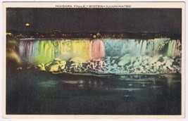 Postcard Niagara Falls Winter Illuminated - $2.96