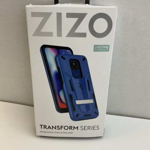 ZIZO - Transform Series for Moto G Play 2021 Hard Case Blue/Black W/ Kickstand - £6.71 GBP