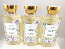 Bath And Body Works Shower Gel Whipped Vanilla Chiffon Set of 3 NEW - £31.89 GBP