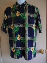 Men&#39;s Hawaiian Shirt Puritan Short Sleeve Blue Rayon Size Small - £7.42 GBP