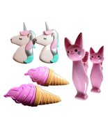 C&amp;H Solutions 3 Set (6 Ct) Pink Cat, Pink Unicorn, Pink Ice Cream Beach ... - $346.87 MXN