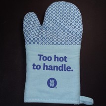 WW Weight Watchers Blue Oven Mitt Too Hot To Handle Silicone Quilted Lining NEW - £9.58 GBP