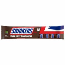 10 packs SNICKERS Peanut Chocolate Candy Mini Bars Snack Size Canada 130g each - £34.02 GBP