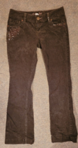 Women American Eagle Size 4 Corduroy Pants Rhinestones Grey Color Warm C... - $15.99