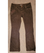 Women American Eagle Size 4 Corduroy Pants Rhinestones Grey Color Warm C... - £12.81 GBP