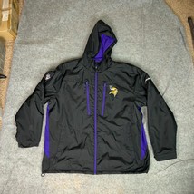 Minnesota Vikings Mens Jacket Extra Large Black Reebok On Field Coat Lined NFL - £39.69 GBP