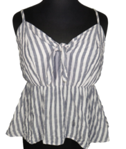 Torrid Cotton Blend Striped Smocked Back Peplum Tank Top Plus Size 2X - £11.46 GBP