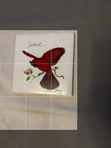 6&quot; Hand Painted Ceramic Tile With Cardinal - $14.84