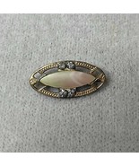 Vintage Edwardian Art Deco Mother of Pearl and Glass Stones Gold Tone Pin - $19.64 CAD