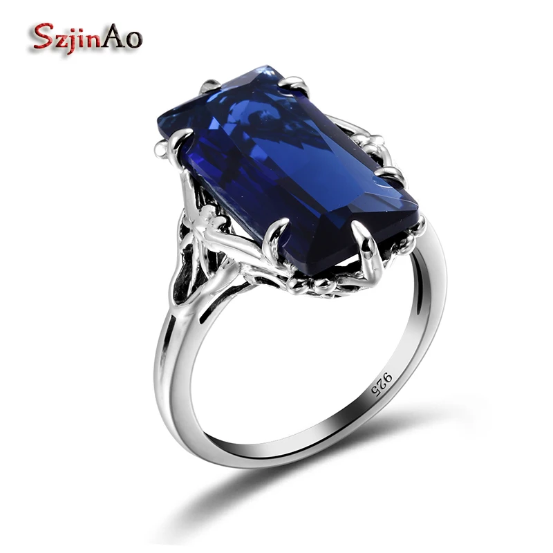 Handmade Viennois Jewelry Sapphire 100% 925 Sterling Silver Wedding Engagement V - £42.73 GBP