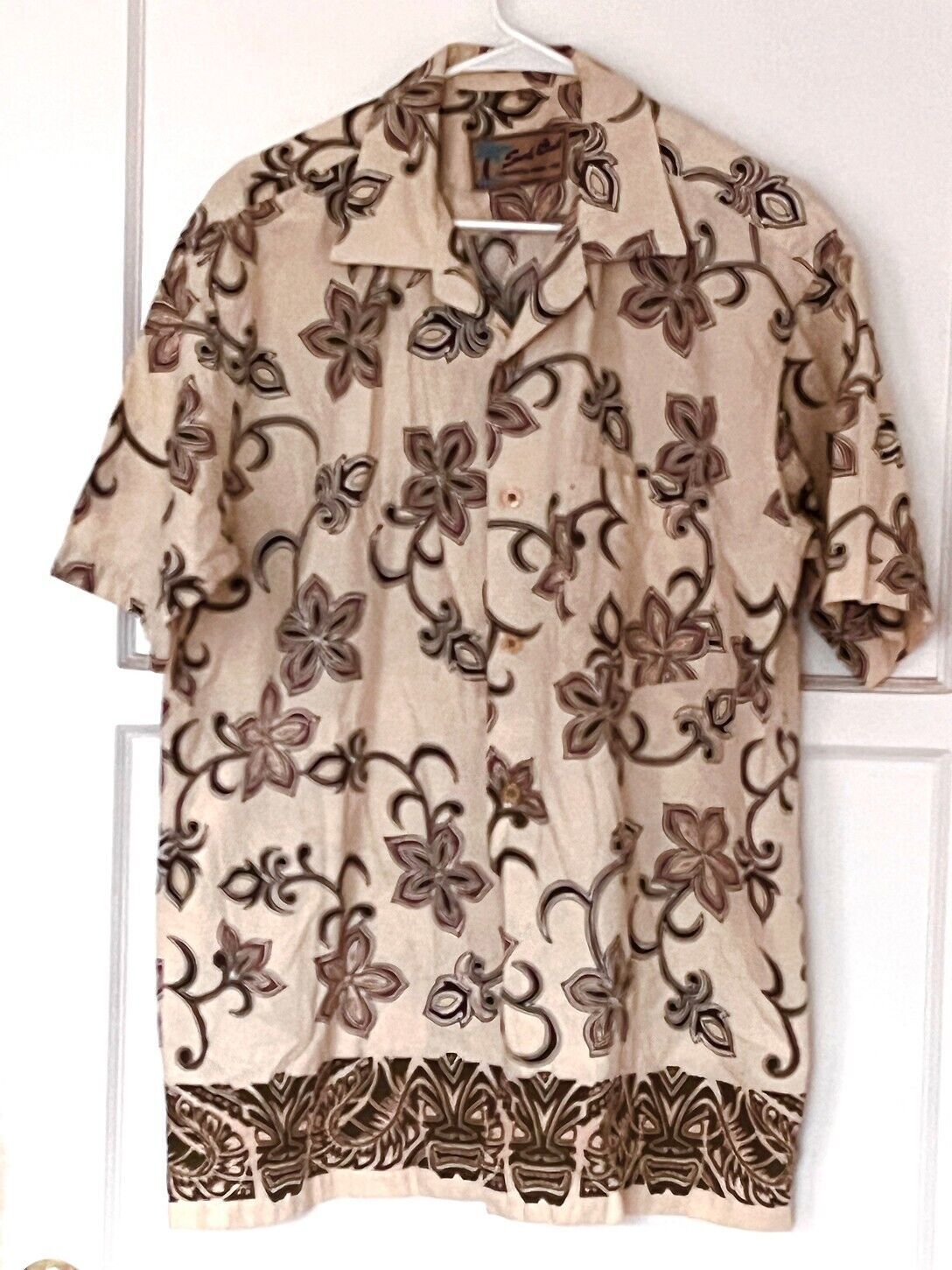 Hawaiian Style Shirt - Surf Club - Floral Design - Sz L - $16.80