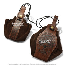 Pleather Drawstring Belt Pouches Coin Purse Medieval Ren Fair Cosplay Large - $13.98