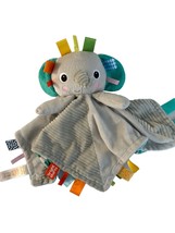 Bright Starts Lovey Plush Elephant Gray Baby Security Blanket Soother Soft - $12.86