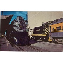 Vintage Postcard locomotive train, Burlington 5626, Rio Grande Alco 118 - £7.90 GBP