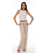 Womens Wide Leg Double Waistband Elastic Palazzo Pants Waist Rayon Flowy... - $577.44 MXN