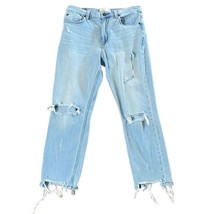 Abercrombie &amp; Fitch AF Mom Jean Ripped Distressed Size 29 8 Regular Blue Jeans - £27.51 GBP