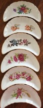 Vintage ~ Six (6) CMI Inc. ~ Chadwick ~ Japan ~ Half Moon ~ Floral Design Plates - £29.25 GBP