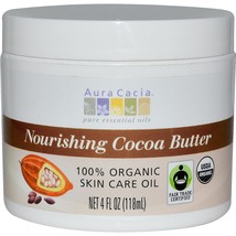 Aura Cacia Certified Organic Nourishing Cocoa Butter, Fair Trade Certified | 4 f - £15.97 GBP