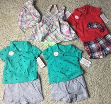 NEW! Lot Baby Boys Girls  Carter&#39;s Shirt Dress Shorts  SZ 3 M - $19.77