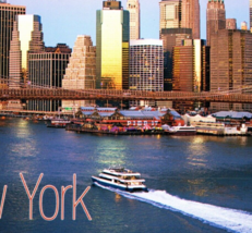 New York City Bridge Water Skyline Boat Postcard Modern USA Harbor River - $16.84
