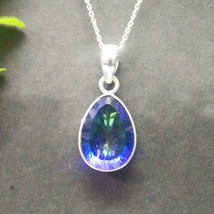 925 Sterling Silver Mystic Topaz Necklace Handmade Jewelry Gemstone Neck... - £34.23 GBP