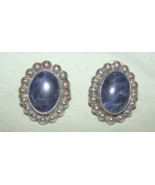 Pierced Earrings-Mexican 925 Silver Earrings w/Blue Centers-Lot 24 - £10.95 GBP