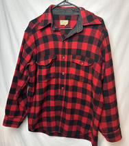 Vintage LL Bean Buffalo Plaid Wool Flannel Cursive Men’s Large USA Hunti... - £46.37 GBP