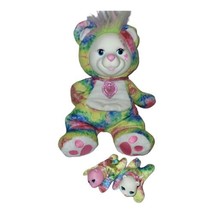 Bear Surprise Tie Dye Rainbow Bear Plush 2 cubs boy girl 13&quot; Stuffed Animal 2016 - £13.59 GBP