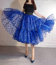 Emerald Green Polka Dot Tulle Skirt Outfit Women A-line Plus Size Tulle Skirts image 4