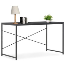  Computer Desk Black Engineered wood and Powder-Coated Steel Medium - $2,361.93 MXN