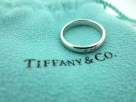 Tiffany &amp; Co Platinum Classic Lucida Wedding Engagement Band Ring 3mm Size 8 - £564.31 GBP