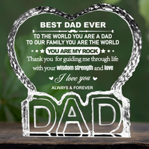 Crystal Gifts for Dad Fathers Day Heart Gifts for Dad from Daughter Son Heart Sh - £23.36 GBP