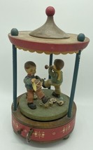 Anri/ Thorens Carousel Music Box Tune Is Camelot Wooden Works Vintage Large 10” - £29.88 GBP