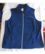 Blair Womens Scandia Fleece Vest Size Large Zipper Front White New Witho... - £17.26 GBP