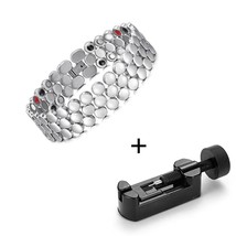 Luxury Magnetic Bracelet Homme Trendy Bio Energy Jewelry Stainless Steel Bracele - £29.92 GBP