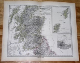 1882 Antique Map Of Scotland / Highlands / Orkney Shetland Hebrides Tayside - £21.96 GBP